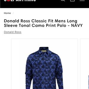 Blue Long Sleeve Polo with Camo Print